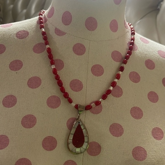 Sterling silver and real stone necklace